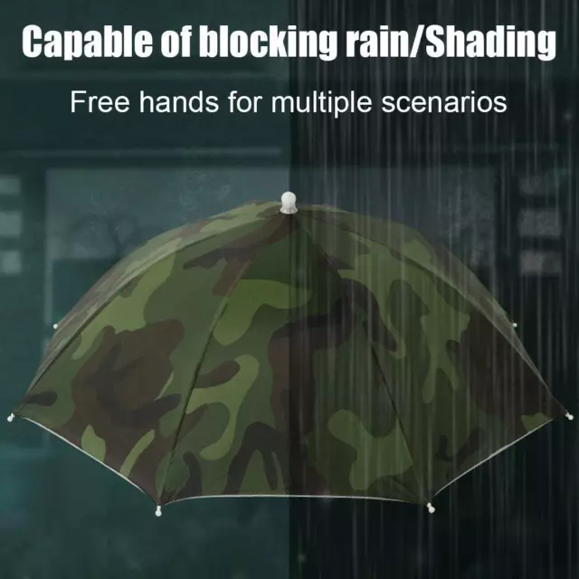 Multi Color Novelty Umbrella Hat Brolly For Golf Fishing Hunting Cap Head M9N2