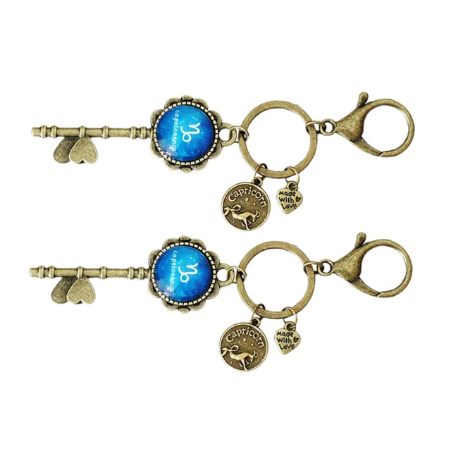 2 Pcs Pendant Keychain Hanging Keychains Pendant Metal Button 4
