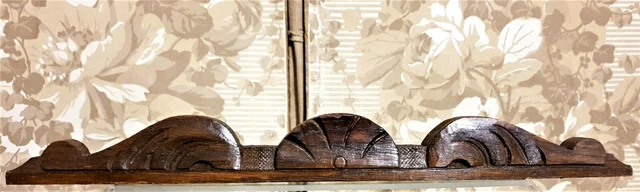 Scroll shell wood carving pediment Antique French architectural salvage