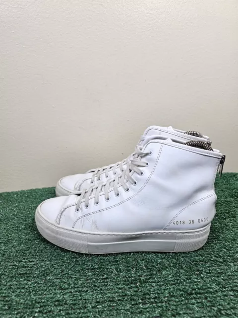 Woman By Common Projects White Tournament Super High Sneakers Size EU 36 US 5.5