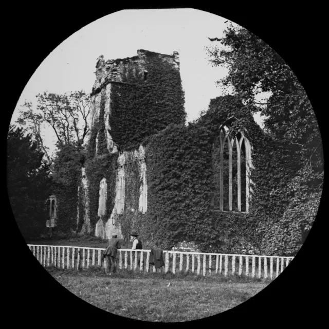 MUCKROSS ABBEY C1890 ALTES FOTO Magic Latern Dias KILLARNEY IRLAND