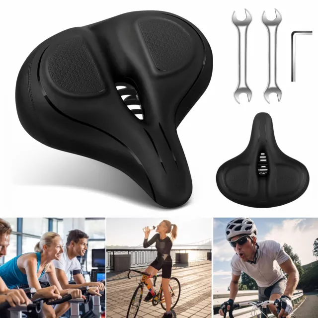 Bike Seat Men Women Comfort Bicycle Seat Wide Cushion Breathable Bike Saddle Pad