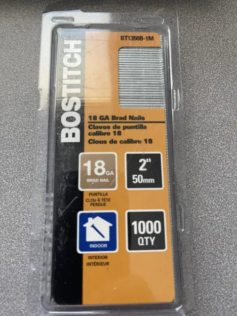 Stanley Bostitch BT1350B-1M Stick Brad Nails 2 Inch 18-Gauge 10 packs of 1000