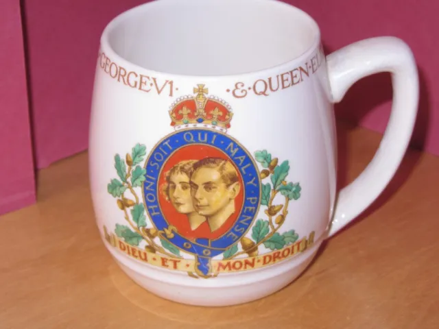 Soho Solian Ware George VI Coronation 1937 Souvenir Mug 6th King Queen Elizabeth