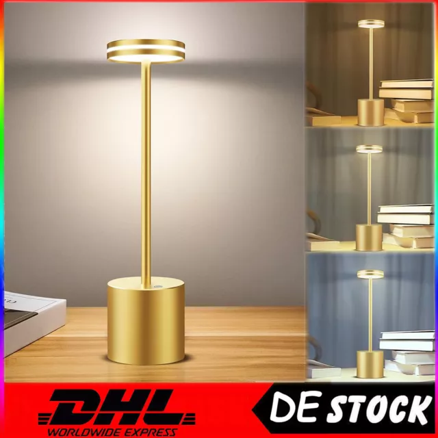 LED Tischlampe mit Akku Tischleuchte Touch Dimmbar USB Innen/Aussen Beleuchtung