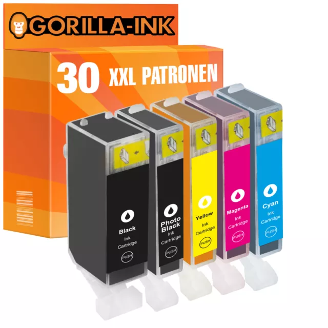 30x Patronen für Canon CLI526 PGI525 IP4950 IX6550 MG5250 MG5350 MG6250 MG8240