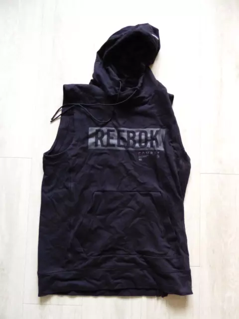 Men's Black Reebok Crossfit Sleeveless Boxing Hoodie Size Small (New other)