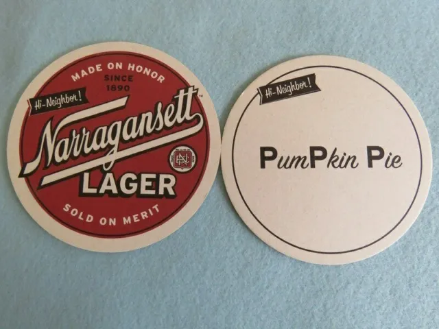 Beer Coaster ~ NARRAGANSETT Brewery Lager ~ Rhode Island ~ PumPkin Pie Puzzle