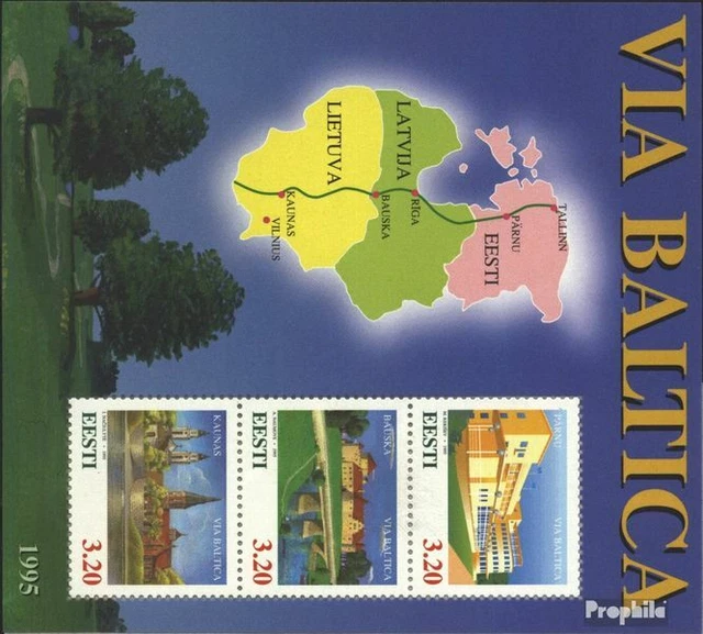 Briefmarken Estland 1995 Mi Block8 gestempelt