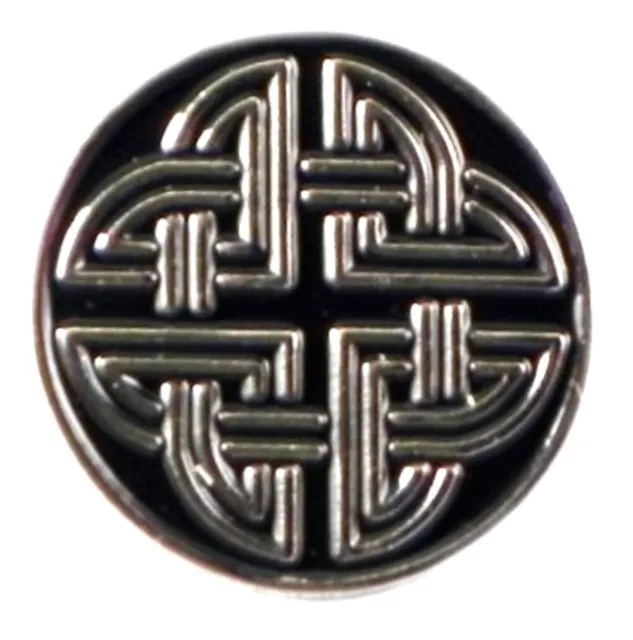 Celtic Knot Metal Enamel Pin Badge Black and Silver Design