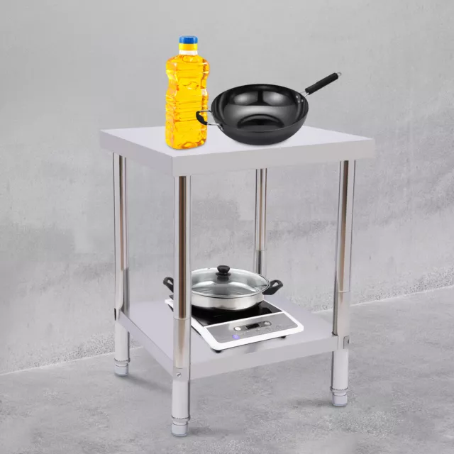 Work Table Worktop Commercial Stainless Food Prep Table w/Undershelf 60*45*80cm