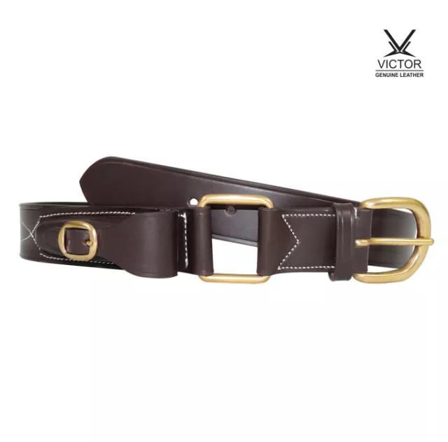 Victor Stockmans Leather Belt with Knife Pouch Chestnut NEW - All Sizes