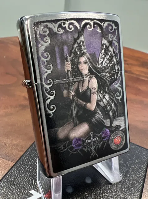 Zippo Lighter ANNE STOKES GOTHIC FAIRY LOST LOVE Brushed Chrome BNIB FREE POST