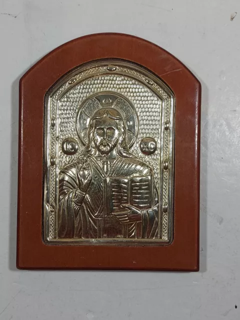 Jesus Christ Greek Orthodox Byzantine Icon Silver 925!!!