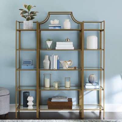 Better Homes & Gardens Nola Narrow Bookcase, Gold Finish 11