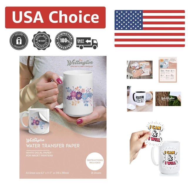 WATERSLIDE DECAL PAPER Inkjet Printer, A4 Size, 20 Sheets Water