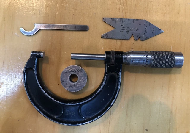 VINTAGE BROWN & Sharpe Mfg Co. Outside Micrometer, 1-2 Inch Made in USA ...