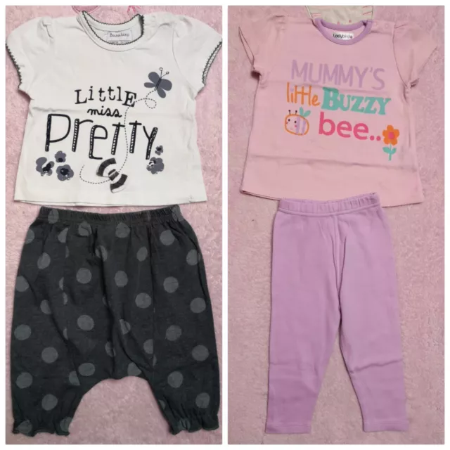 Babaluno Ladybird baby girl top bottom set outfit bundle size 6-9 months