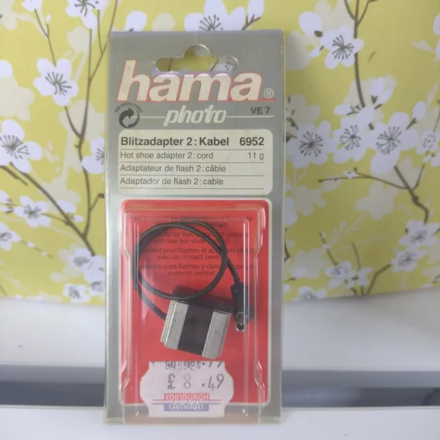 Vintage Hama Photo Hot Shoe Adapter 2 Cord Camera Cable 6952 VE 7 New & Sealed