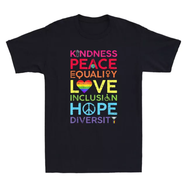 Kindness Peace Equality Love Inclusion Hope Diversity Funny Quotes Retro T-Shirt