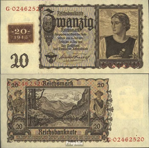Banknoten DDR 1948 Rosenbg: 336, Kupon auf Nr. 178a gebraucht (III)