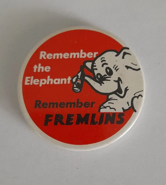 Rare Vintage Fremlins Brewery Remember The Elephant Remember Fremlins Pin Badge Rare Vintage Fremlins Brewery Remember The Elephant Remember Fremlins Pin Badge
