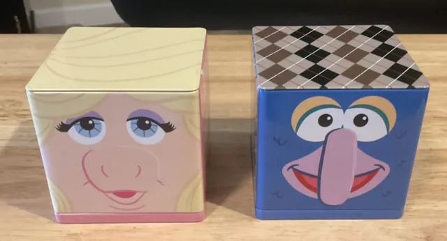 Hallmark CUBEEZ The Muppets “Miss Piggy & Gizmo” 3X3” Storage Tins NEW
