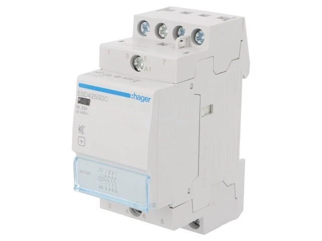 ESD425SDC Schütz: 4-Richtung Installation NO x4 24VAC 25A DIN ESD HAGER