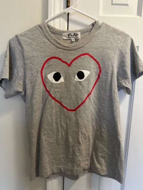 Comme des Garcons PLAY Graphic Tee Shirt Sz S Outline Heart