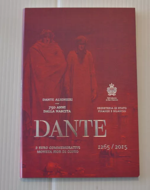 2 euro BU Saint Marin 2015 Dante - coffret - Coin Card - San Marino