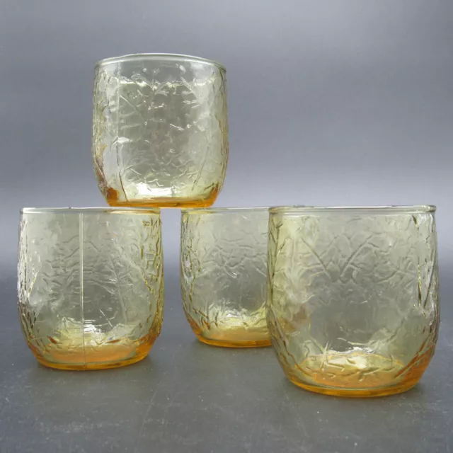 Anchor Hocking Sherwood Honey Gold Flat Tumbler, Set of Four (4), 9 oz, USA