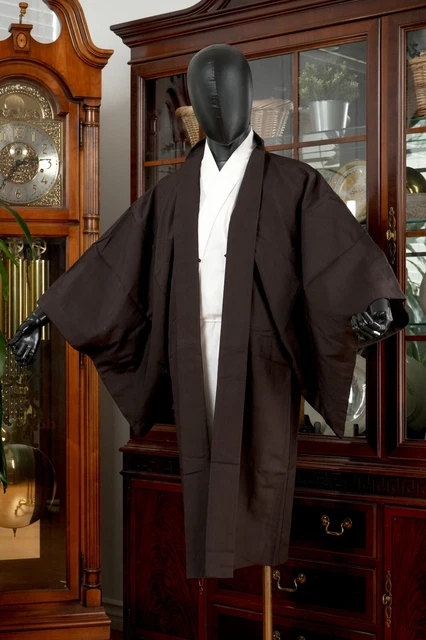 Dear Vanilla Japanese Silk Haori Jacket Men's Kimono Authentic Japan Vintage