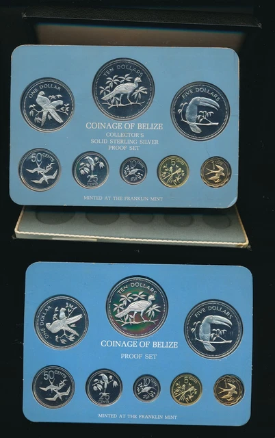 Belize: 1975 ERROR Base Metal Proof Set In Silver Set Card, First Time Seen