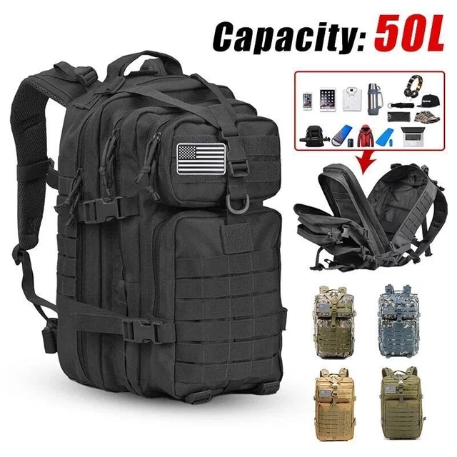 50L LARGE CAPACITY Men Army Military Tactical Backpack 3P Softback