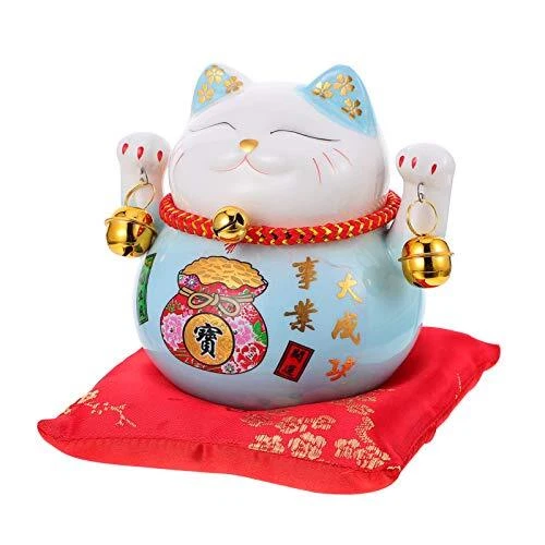Garneck Lucky Cat Money Bank Feng Shui Maneki Neko Lucky Cat Coin Bank Cerami...