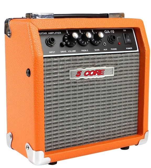 Electric Guitar Bass Amp 10 Watt Amplifier Built In Speaker Headphone Jack & AUX