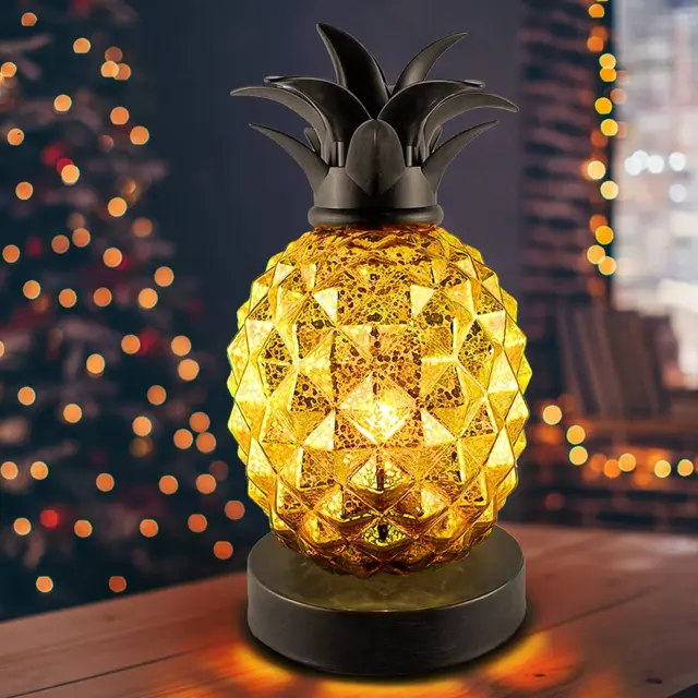 Mercury Glass Pineapple Lamp Glass Table Lamp Pineapple Night Light for Bedroom