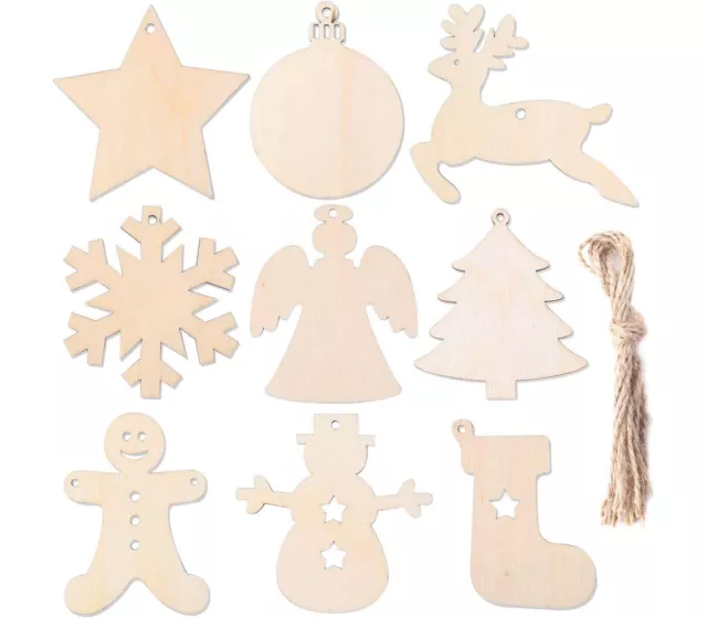 Decorazioni Natalizie Per Albero in Legno 72pz Addobbi Creativi Ornamenti Casa