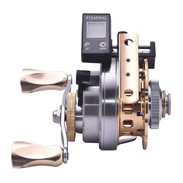 Moulinet Électrique Pêche Avec Affichage Numérique - Moulinet Alliage Aluminium Rechargeable, Frein Magnétique, Descente Lente, Auto-Rangement Ligne