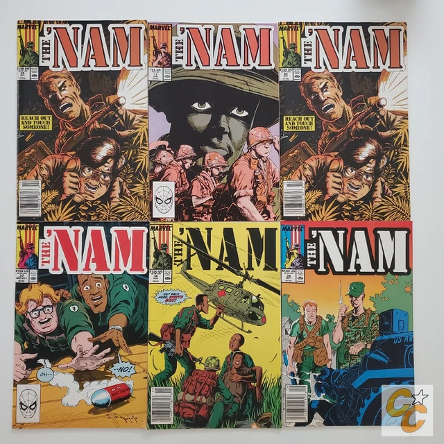 MARVEL COMICS The 'Nam Comic Book Lot Of 6 1986 Vietnam War