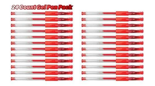 24 Count Red Glitter Gel Pens Non-Toxic Magical Ink Pens Art Marker Pens for	...