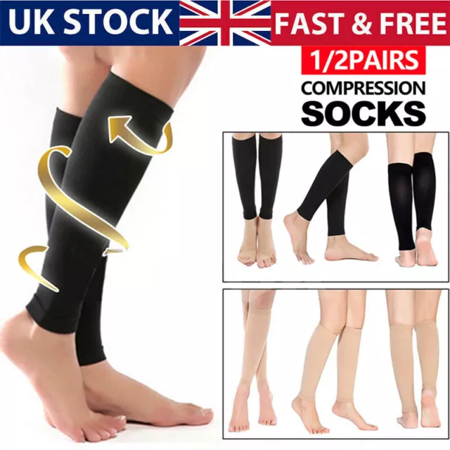 A PAIR MEN Women's Compression Socks Pain Relief Leg Foot Calf Support  Stockings £3.95 - PicClick UK