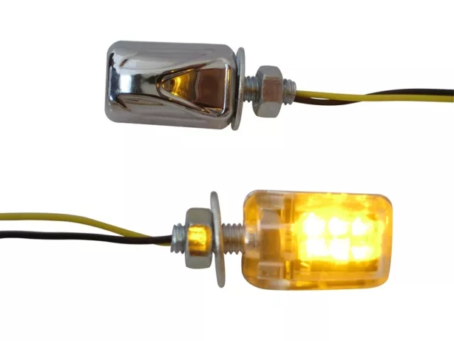 Indicadores LED para BSA Oro Star Bantam cafe racer Project - Pequeño Mini Cromo