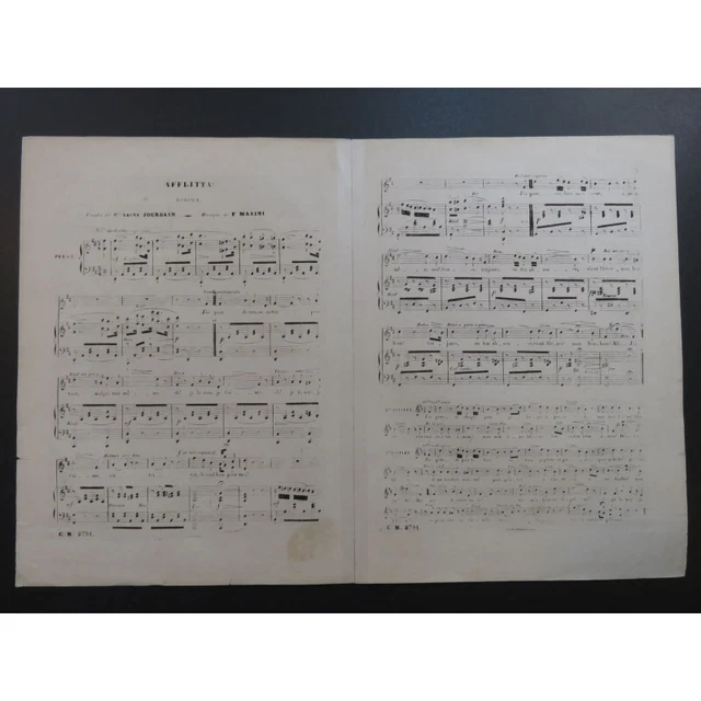 MASINI F. Afflitta Chant Piano ca1860 4