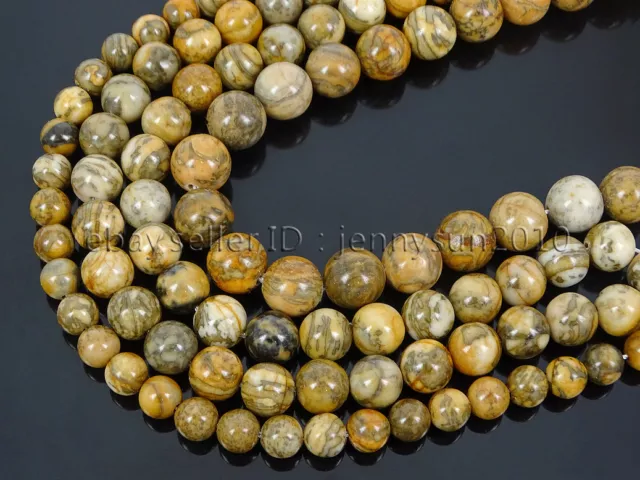 Natural Magic Yellow Jasper Gemstone Round Spacer Beads 15.5'' 4mm 6mm 8mm 10mm