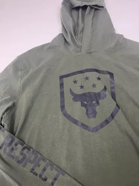 UNDER ARMOUR PROJECT Rock Hoodie T Shirt Mens XL Army Green Long Sleeve ...