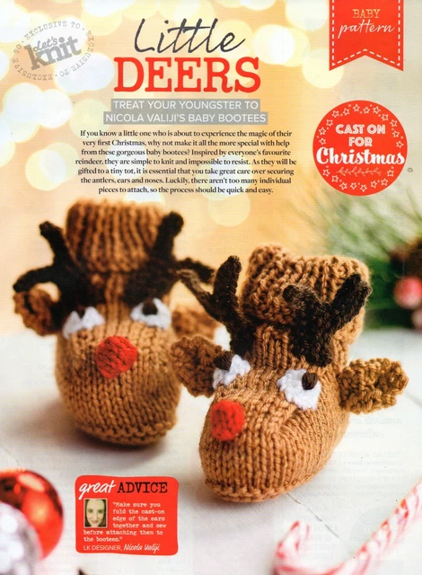 ~ Patrón de tejido de bebé extraíble para adorables barcos de renos nariz roja ~