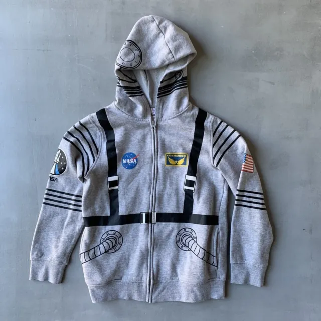 NASA gray hoodie space Jacket kids Large 10-12 age 17x22