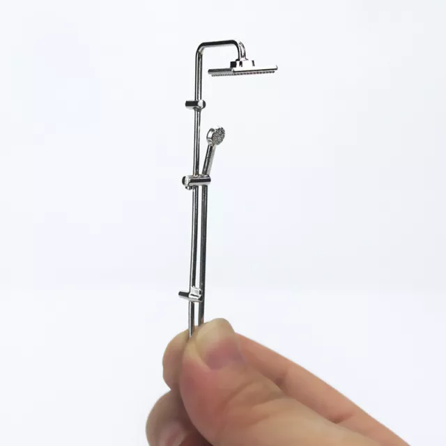 1:12 Scale Dolls House Alloy Modern Shower Head Bathroom Bath Miniatures Decor