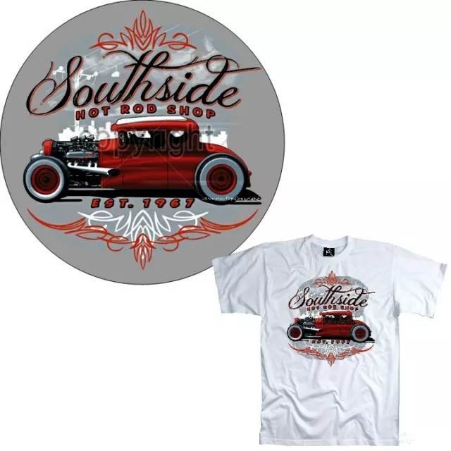 Hot Rod T-Shirt Auto classic retro chop style top drag Racing Geschenk *1283 wh